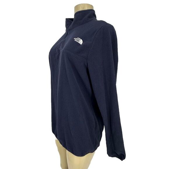 the north face Large women Pullover 1/4 ZIP Neck fleece jacket Navy Blue X11 - Picture 2 of 7